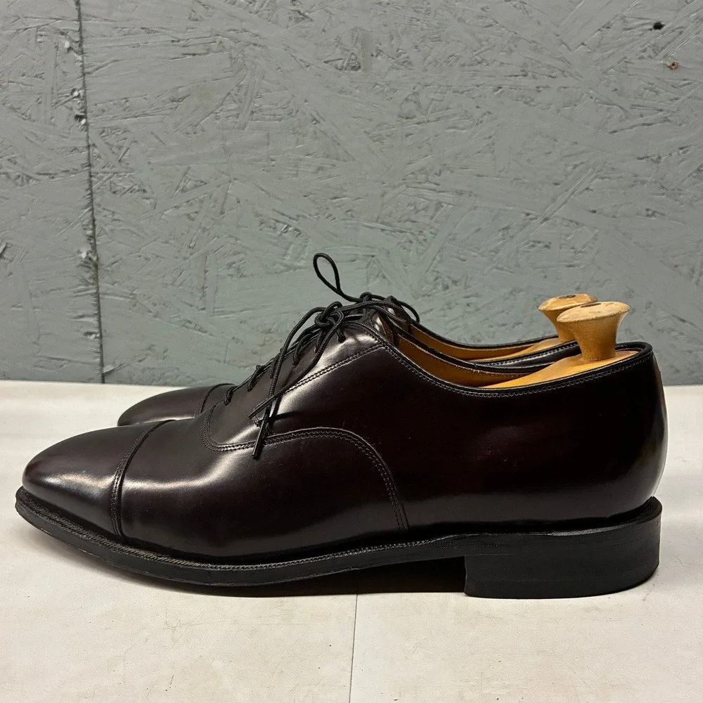 Johnston & Murphy Melton Cap Toe Oxford Men's Size 10.5 3E Bordeaux Dress Shoes